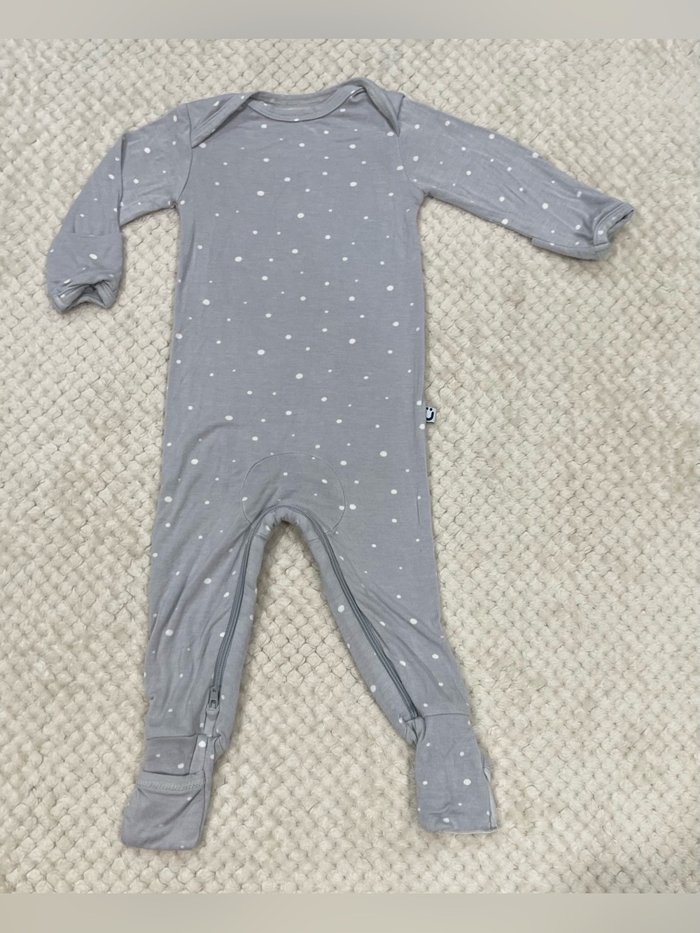 günamüna Bamboo Convertible Footie Pajamas - Dream Grey Star (0-3M)